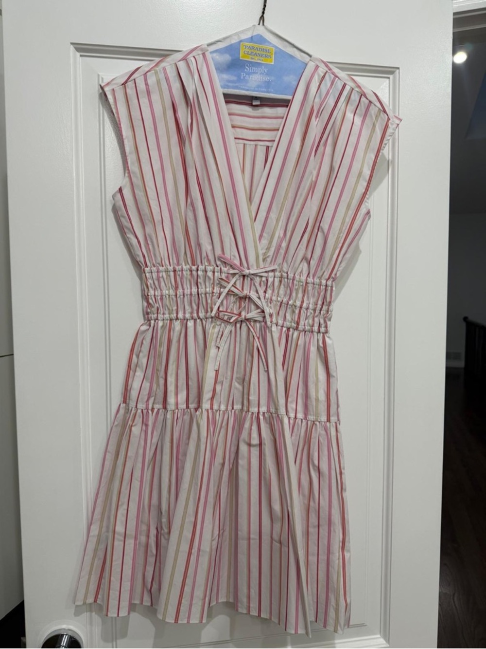 Derek Lam Pink and White Striped Mini Dress